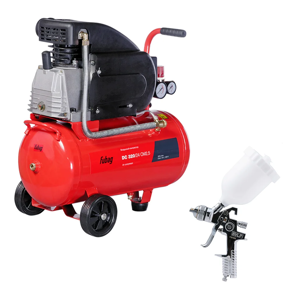 Компрессор поршневой Fubag DC 320/24 CM2.5 + Краскораспылитель