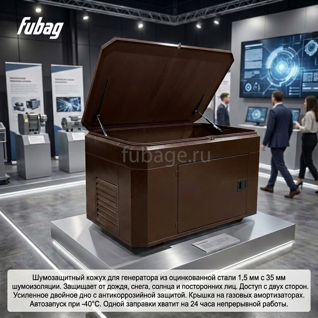 Кожух для генераторов Fubag до 9 кВт, зимний супер тихий, 1400SSW RAL 7024 купить официальный сайт