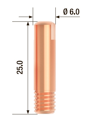 FUBAG Контактный наконечник M6х25 мм ECU D=0.8 мм  (25 шт.)