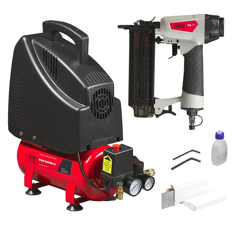 Компрессор безмасляный Fubag Wood Master Kit OL 195/6 + 4 предмета