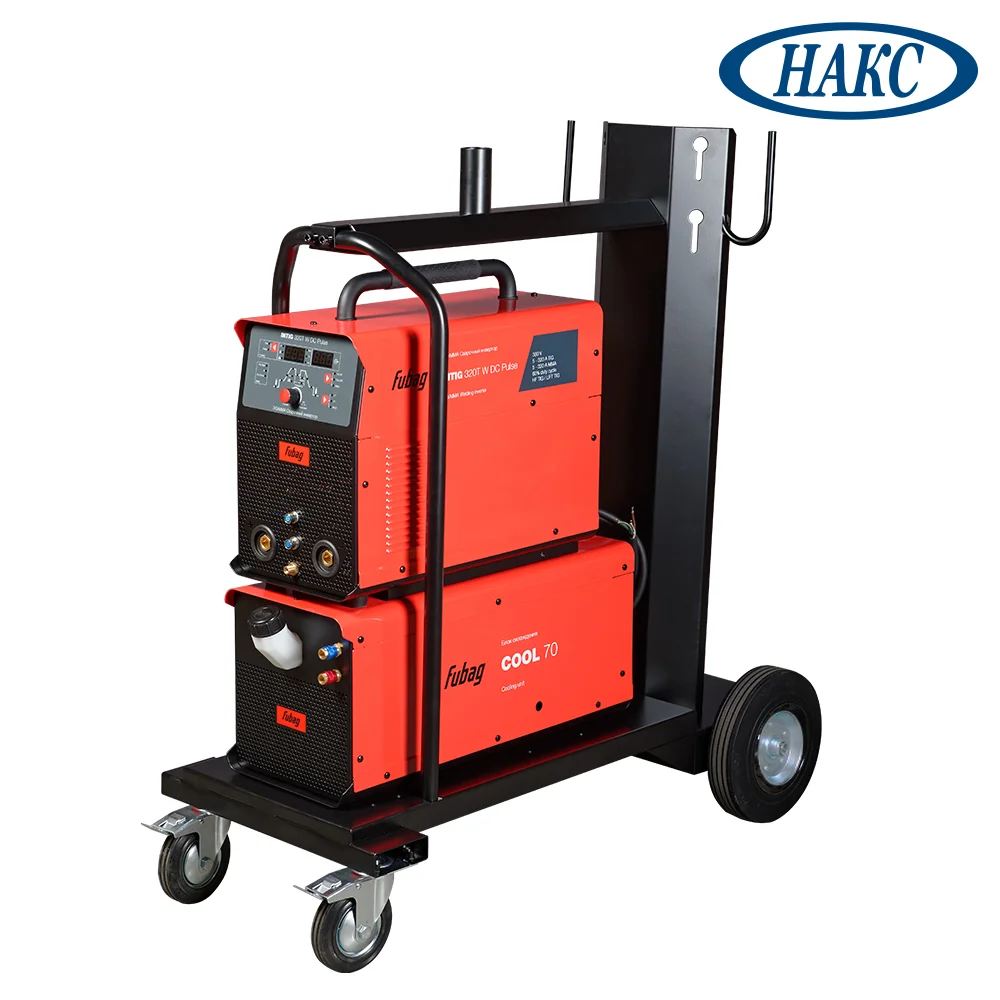 Сварочный инвертор Fubag INTIG 320 T W DC PULSE с горелкой FB TIG 18 5P 4m, модулем охлаждения и тележкой