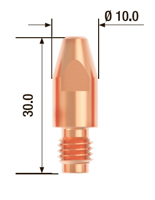 Контактный наконечник M8х30 мм ECU D=1.0 мм  (25 шт.)