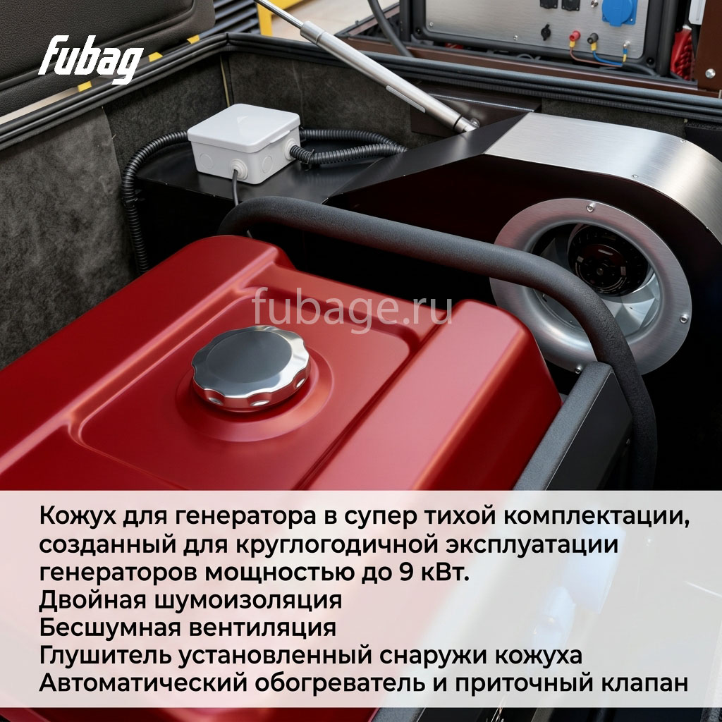 Кожух для генераторов Fubag до 9 кВт, зимний супер тихий, 1400SSW RAL 7024 купить официальный сайт