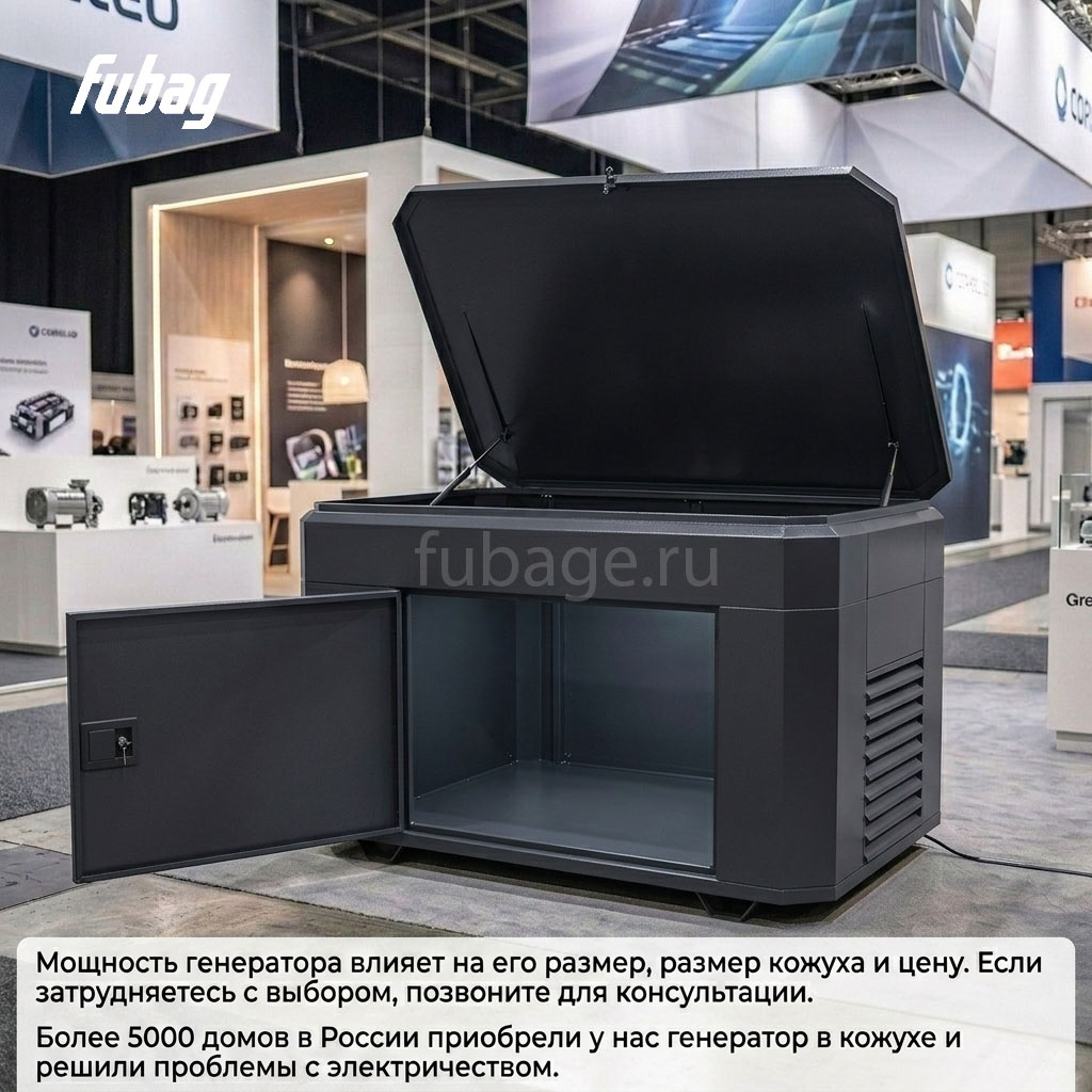 Кожух для генераторов Fubag до 9 кВт, зимний супер тихий, 1400SSW RAL 7024 купить официальный сайт