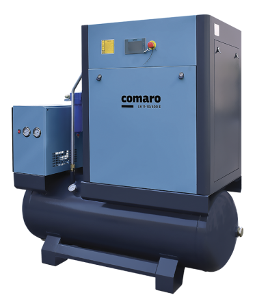 Винтовой компрессор Comaro серия LB, мощность 15 кВт, давление 8 бар, ресивер 500 л.
